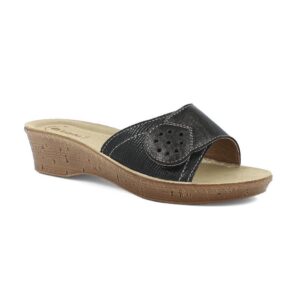 Ciabatta Donna Con Velcro In Blu Donna Ciabatte 26-92 Nero