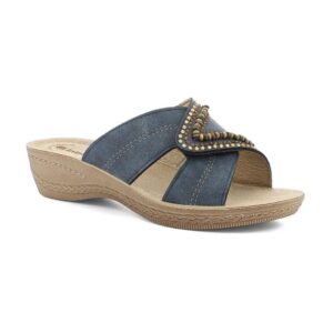 Ciabatta Donna Con Velcro In Blu Donna Ciabatte DL-02 Blu