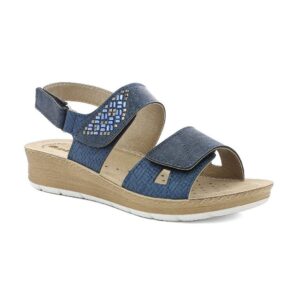 Sandalo Donna Con Velcro In Blu Donna Sandali FC-66 Blu