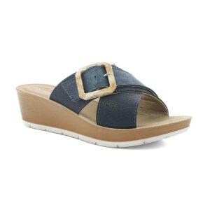 Ciabatta Donna Con Fibbia In Blu Donna Ciabatte RN-28 Blu
