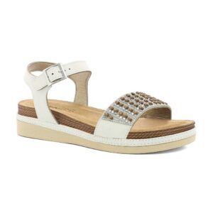 Sandalo Donna Con Fibbia In Blu Donna Sandali MF-13 Bianco