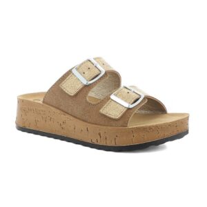 Ciabatta Donna Con Fibbie In Blu Donna Ciabatte PK-47 Platino