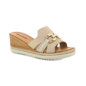 Ciabatta Donna Con Zeppa In Blu Donna Ciabatte FK-09 Platino