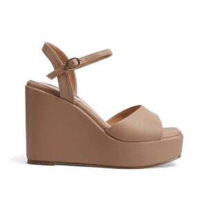 Sandalo Donna Zeppa Con Fibbia Queen Helena Donna Sandali ZM9914 Camel
