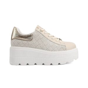 Sneakers Con Lacci Donna Queen Helena Donna Scarpe X34-17 Beige