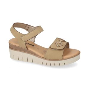Sandalo Donna Con Velcro Valleverde Donna Sandali 55590 Beige