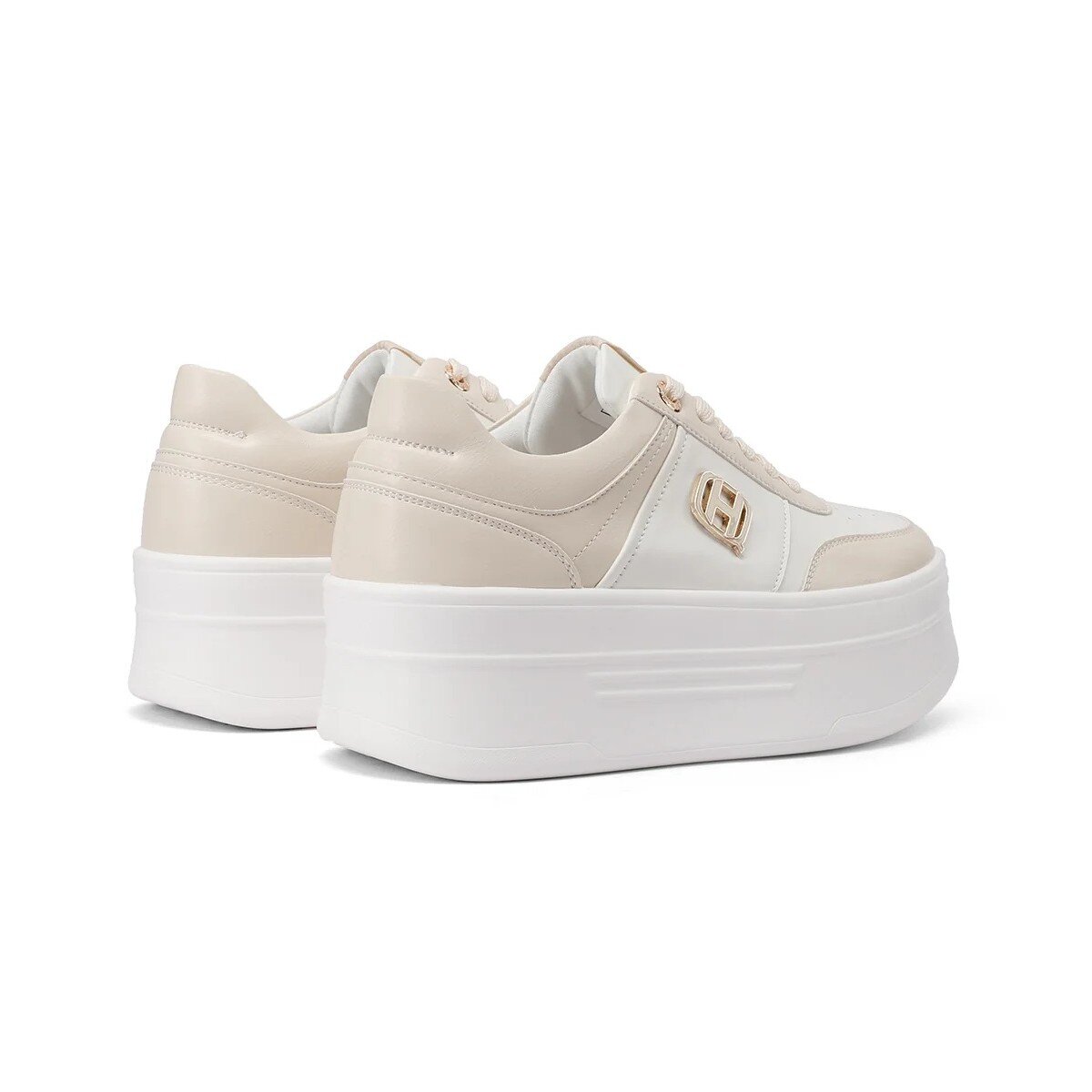 Sneakers Con Lacci Donna Queen Helena Donna Scarpe X34-8 Beige