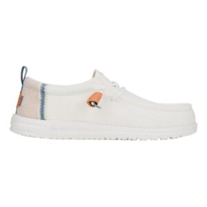 Wally Summer Linen Scarpa Uomo Tessuto Hey Dude Uomo Scarpe 43086 White/stone Grey Carry Over