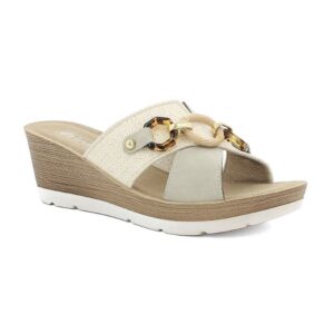Ciabatta Donna Con Zeppa In Blu Donna Ciabatte EL-36 Ghiaccio
