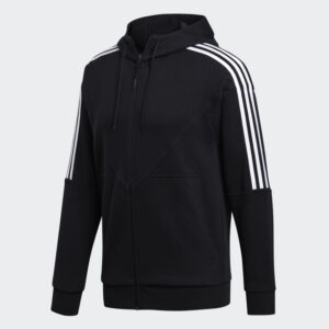 Felpa Uomo Zip Lunga C/cappuccio Adidas Uomo Felpe DH2255 Black