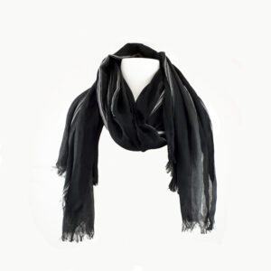 Sciarpa 100% Poliestere Coveri Collection Accessori Sciarpe 192034 Col.1-Nero/strisce