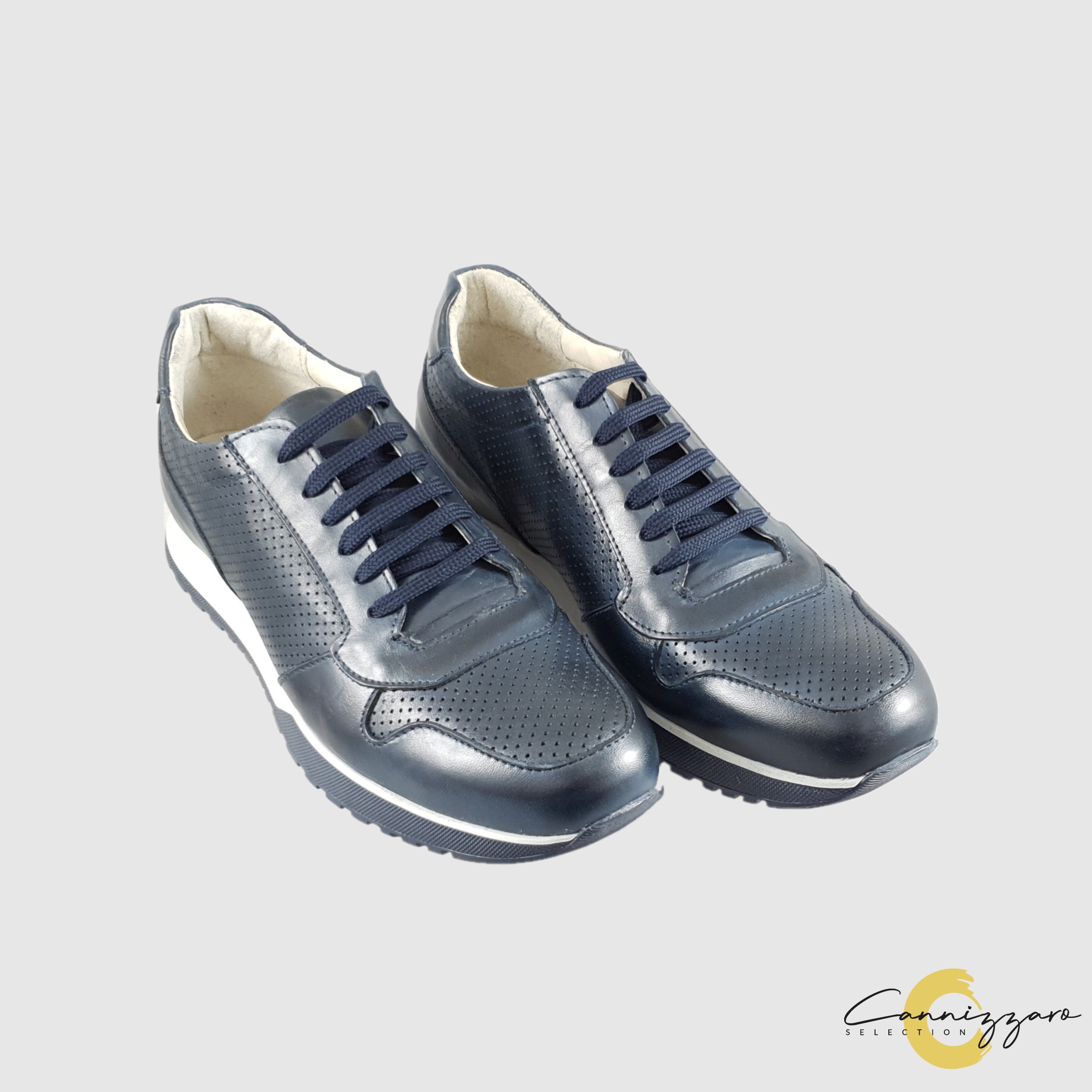 Scarpa Uomo Pelle C/lacci Cannizzaro Selection Uomo Scarpe 507 CRUST Blu