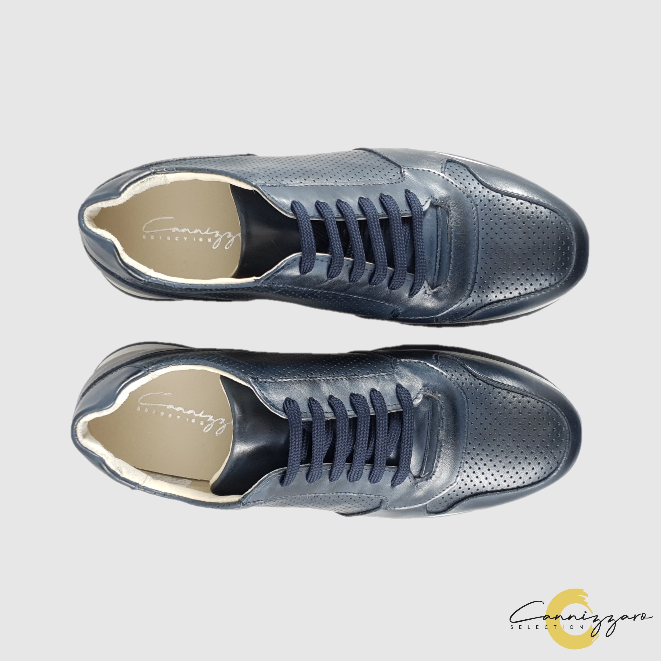 Scarpa Uomo Pelle C/lacci Cannizzaro Selection Uomo Scarpe 507 CRUST Blu