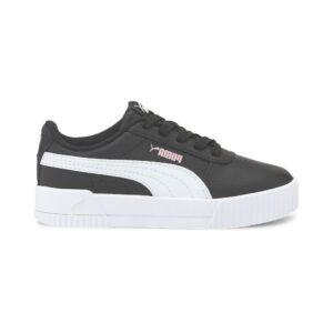 Carina L Ps Scarpa Bimba C/lacci Puma Bambini Scarpe 370678 P.black/p.white/peachskin