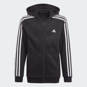 Felpa Bimbo Zip Lunga C/cappuccio Adidas Bambini Felpe GQ8900 Black