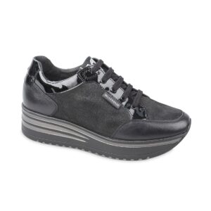 Scarpa Suede Donna C/lacci Valleverde Donna Scarpe 36261 Noir