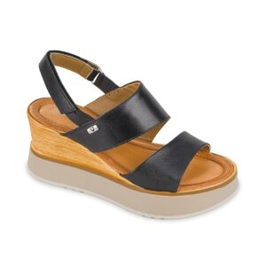 Sandalo Donna Vitello C/velcro Valleverde Donna Sandali 16411 Nero