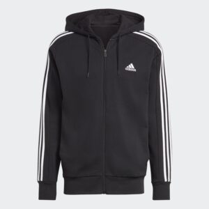 Felpa Uomo Zip Lunga C/cappuccio Adidas Uomo Felpe IC0433 Black/white