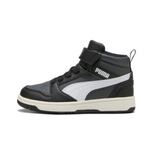 Puma Rebound V6 Mid Ac+ps Polacco Velcro Puma Bambini Polacchi 393832 Puma Black/p.white/dusky Gray