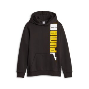 Felpa Bimbo C/cappuccio Puma Bambini Felpe 676325 Puma Black/yellow Sizzle