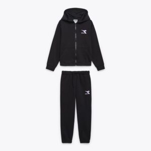 Tuta Bimba Zip Lunga C/cappuccio Diadora Bambini Tute 179885 PROMO Nero