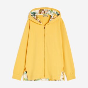 Felpa Donna Cappuccio C/zip Freddy Donna Felpe S4WSLS3 Yellow/b&w Allower Flower