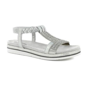 Sandalo Donna C/fibia In Blu Donna Sandali SA-46 Argento