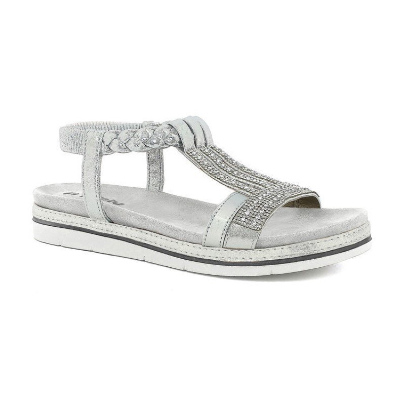 Sandalo Donna C/fibia In Blu Donna Sandali SA-46 Argento