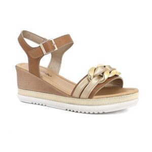 Sandalo Donna C/fibia In Blu Donna Sandali FK-03 Camel
