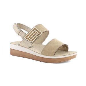 Sandalo Donna C/fibia In Blu Donna Sandali FT-17 Sabbia
