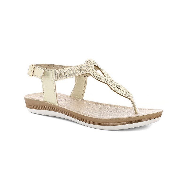 Sandalo Infradito Donna C/fibia In Blu Donna Sandali BA-53 Platino