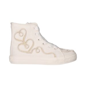 Egle Mid-Polacco Bimba Tessuto Lelli Kelly Bambini Polacchi LKED4171 Bianco