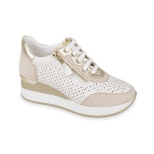 Scarpa Donna C/lacci E Zip Valleverde Donna Scarpe 36421 Beige