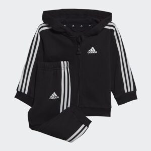 Tuta Bimbo Zip Lunga C/cappuccio Adidas Bambini Tute HR5866 Black/white