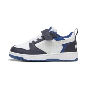 Puma Rebound V6 Lo Ac+ Ps-Scarpa Velcro Puma Bambini Scarpe 397419 Puma White/feather Gray/p.blac