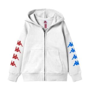 Felpa Bimbo Zip Lunga C/cappuccio Kappa Bambini Felpe 3731F0010 Off White