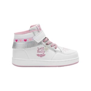 Frangetta Mix-Polacchino Bimba C/velcro Lelli Kelly Bambini Polacchi LKAA8096 Bianco/argento