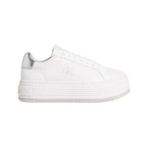 Bold Flatf Low Lace Mg-Scarpa Donna Calvin Klein Donna Scarpe YW0YW017660LI Bright White/silver