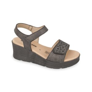 Sandalo Donna C/velcro Valleverde Donna Sandali 55582 Nero