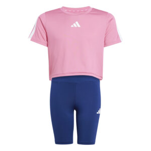 Completo Bimba T-Shirt+bermuda Adidas Bambini Completini JJ5043 Pnkfus/white
