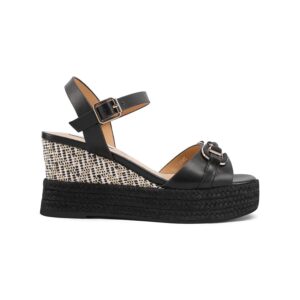 Sandalo Donna Zeppa C/fibbia Queen Helena Donna Sandali ZM9935 Black