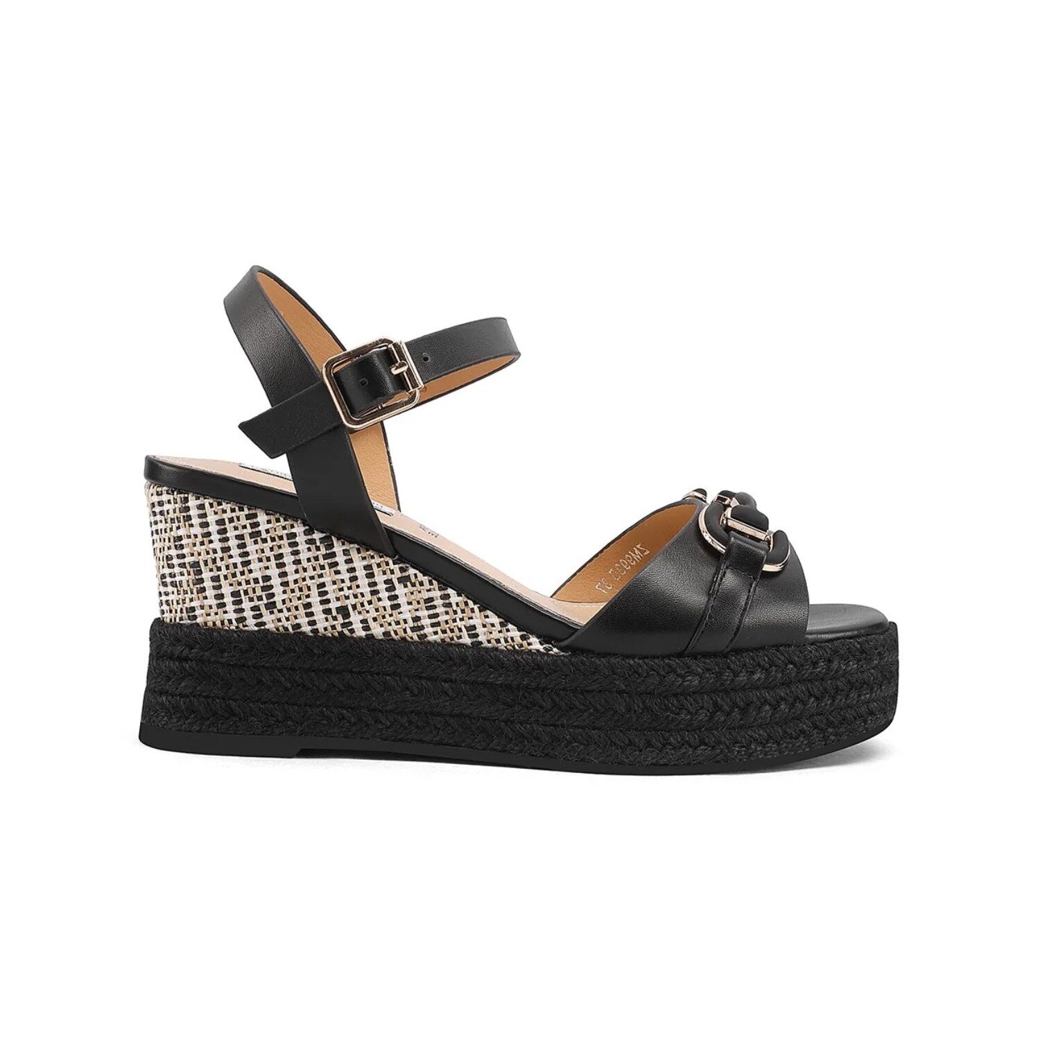 Sandalo Donna Zeppa C/fibbia Queen Helena Donna Sandali ZM9935 Black