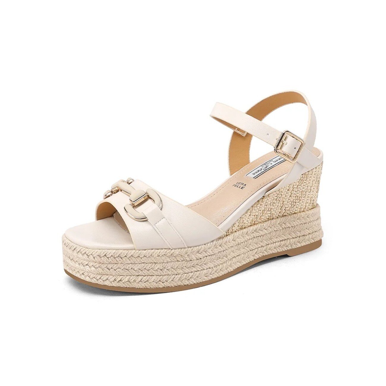 Sandalo Donna Zeppa C/fibbia Queen Helena Donna Sandali ZM9935 Beige