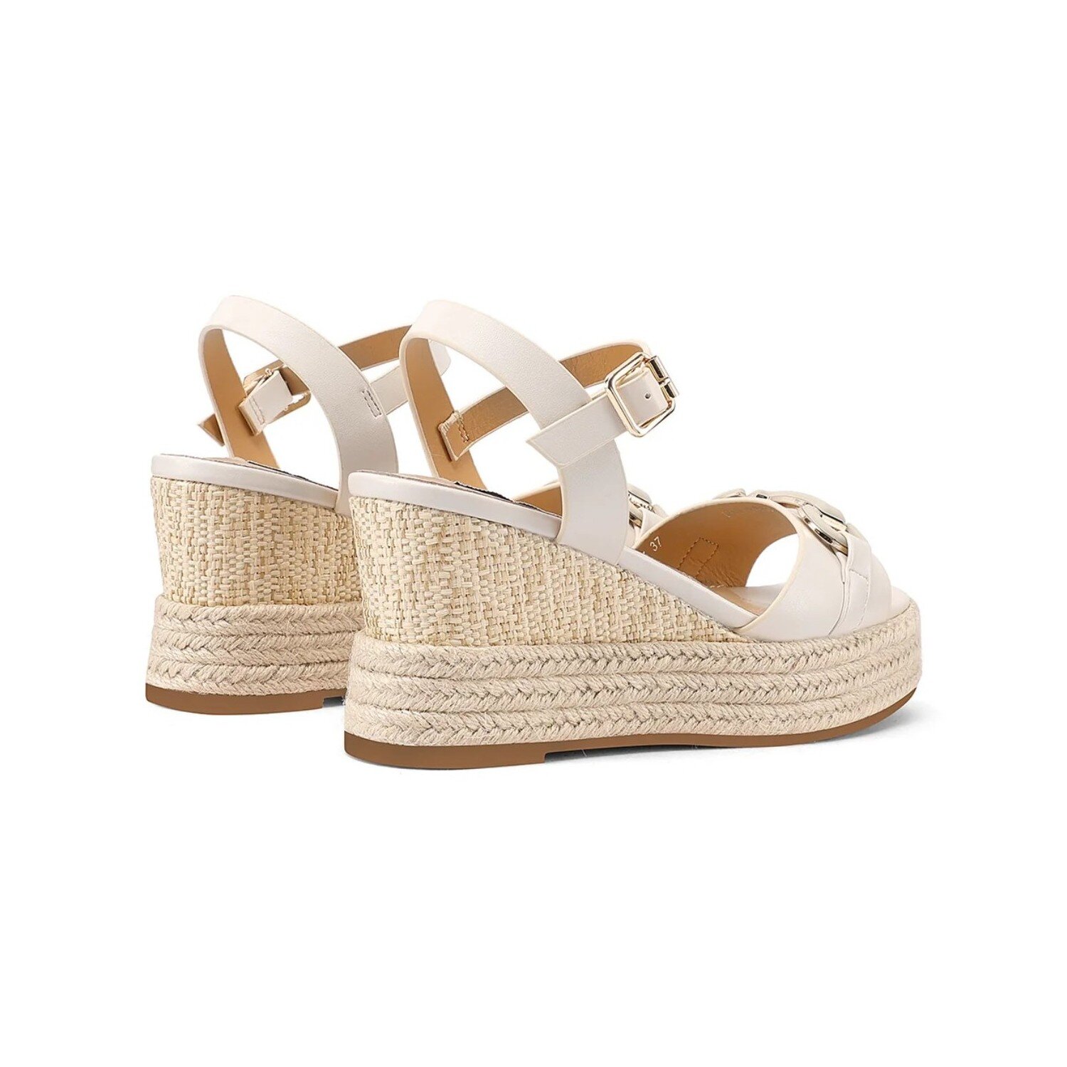 Sandalo Donna Zeppa C/fibbia Queen Helena Donna Sandali ZM9935 Beige