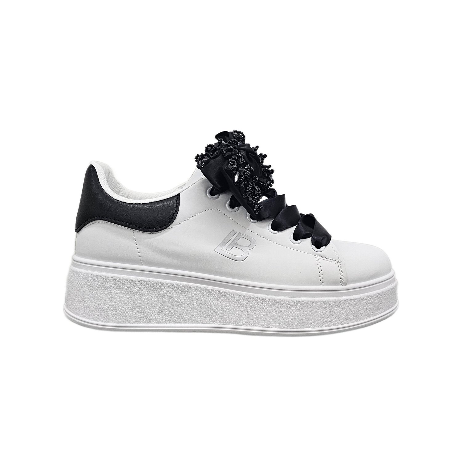Scarpa Donna C/lacci Laura Biagiotti Donna Scarpe 8929 CALF PROMO White/black