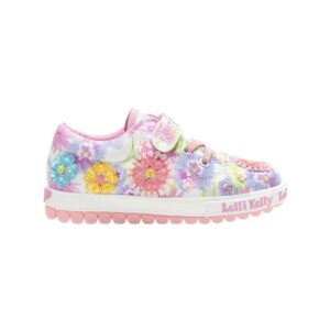 Eloise Strap Scarpa Bimba C/velcro Lelli Kelly Bambini Scarpe LKED4912 Bianco Fantasia