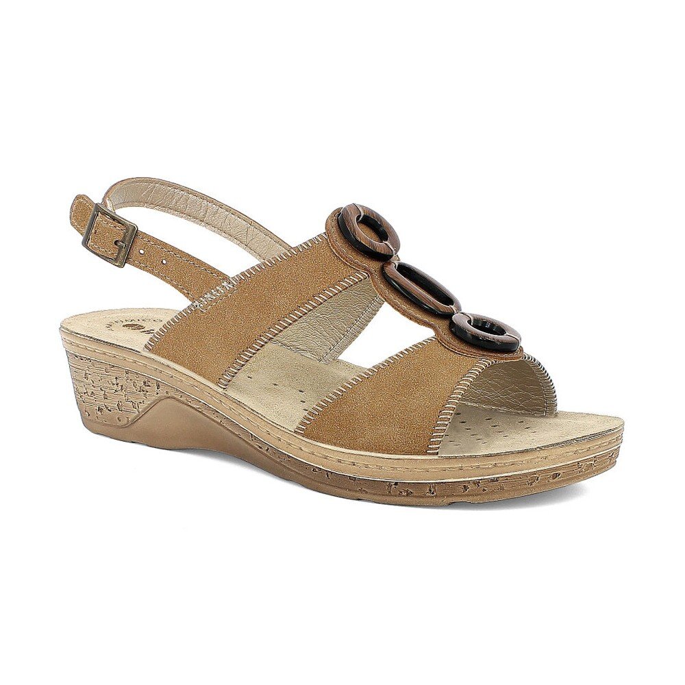 Sandalo Donna C/fibbia In Blu Donna Sandali PV-12 Sabbia