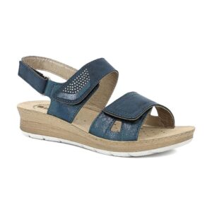 Sandalo Donna C/velcro In Blu Donna Sandali FC-61 Blu