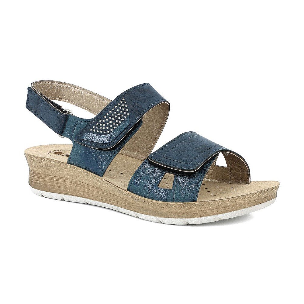 Sandalo Donna C/velcro In Blu Donna Sandali FC-61 Blu