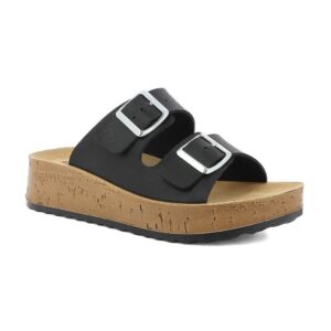 Ciabatta Donna C/fibbie In Blu Donna Ciabatte PK-44 Nero